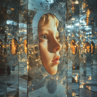 ucsbmat255_a_mosaic_of_mirrors_in_a_chamber_with_boys_face_refl_e36a6a82-73d9-4577-8bd4-e8f02674e448.png